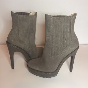 BCBG MaxAzria Gray Suede Boots